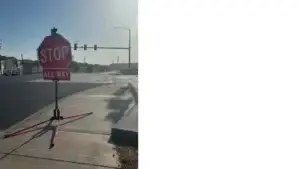 Four-Way-Stop in Place at Intersection of Highway 65 B Bridge (Photo courtesy City of Harrison)