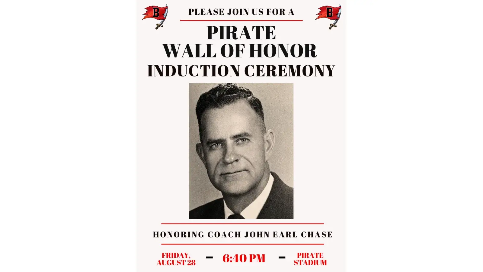 Induction Ceremony information for John Earl Chase