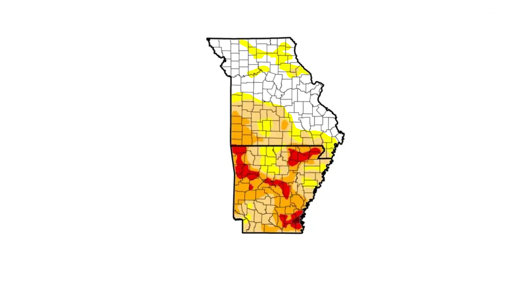MO AR Drought Map 9 3