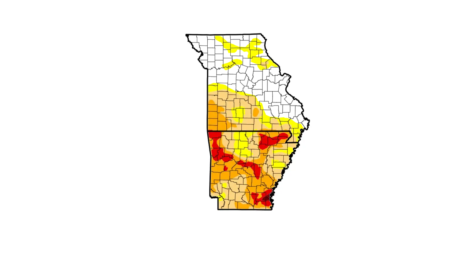 MO AR Drought Map 9 3