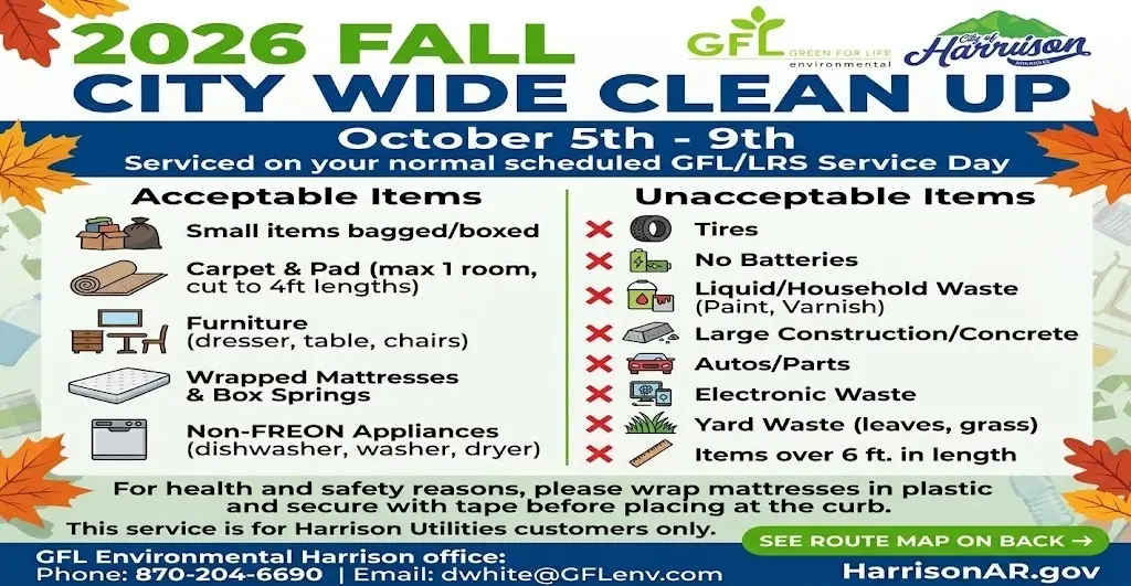 It's time to get ready for the City-Wide Fall Clean up.