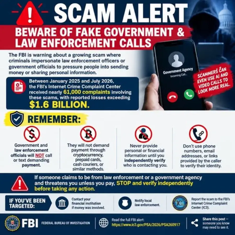 FBI-Harrison Scam Warning