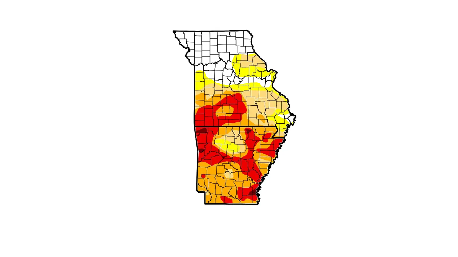 MO AR Drought Map 10 1